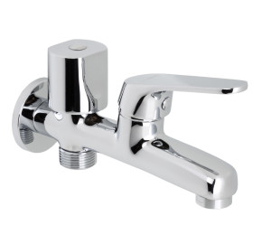 Grifo doble combinable a 1/2"- 3/4" y Aireador Cromado Ge2