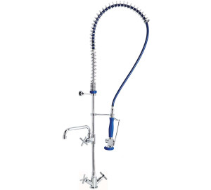 Columna prelavado alta con monobloc mezclador y caño 1/2" Cocina Industrial