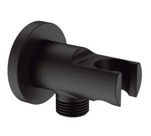 Soporte de ducha cilindrico con toma 1/2" Negro Accesorios y Recambios