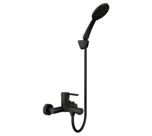 Monomando de baño con kit Negro Oslo Black
