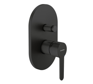 Monomando de baño empotrado con inversor Negro Oslo Black