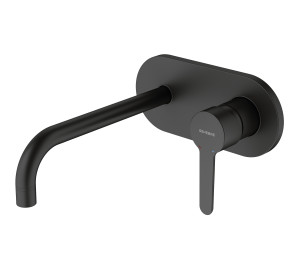 Monomando de lavabo empotrado caño 22cm Negro Oslo Black