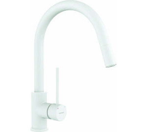 Grifo de cocina monomando caño extraible TAU Blanco