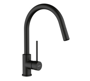 Grifo de cocina monomando caño extraible TAU Negro