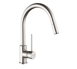 Grifo de cocina monomando Inox caño extraible TAU Acero Inoxidable