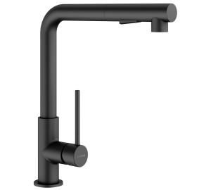 Grifo de cocina monomando caño extraible Negra TAU Negro